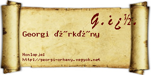 Georgi Örkény névjegykártya